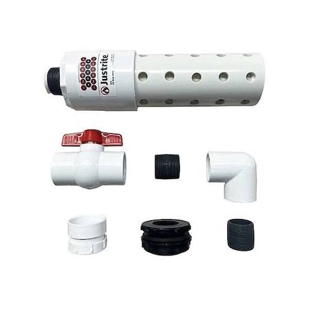 Justrite Spill Berm Drain Kit, HDPE, White 26485