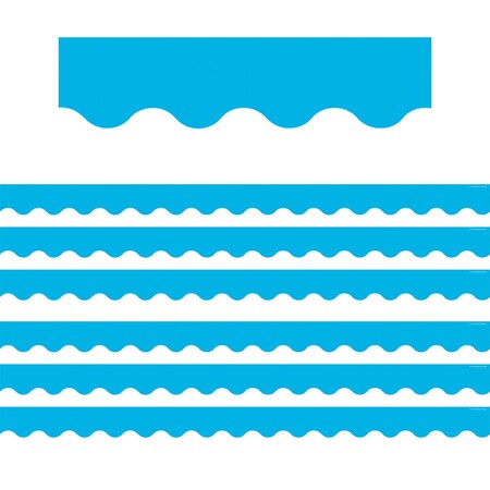 Teacher Created Resources Aqua Scalloped Border Trim, 35 Feet Per Pack, 6PK TCR5703