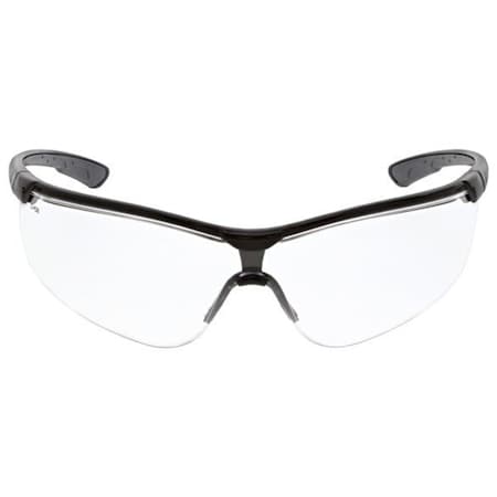 Mcr Safety Klondike (KD7), Safety Glasses, Anti-Scratch, Clear Lens, Black/Gray Frame, Half Frame KD710