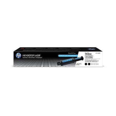 Hp 143A (W1143AD) Dual Pack Black Original Neverstop Toner Reload Kit (2,500 Yield) W1143AD