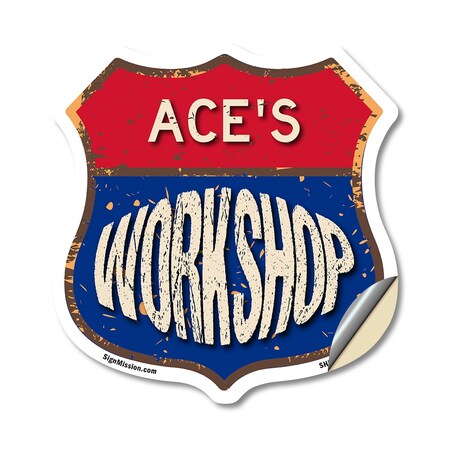 Signmission Ace's Workshop, 12 Inch X 12 Inch, Vinyl Decal SHI-D-12-489-ACE