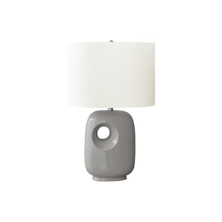 Monarch Specialties Lighting, 26"h, Table Lamp, Grey Ceramic, Ivory / Cream Shade, Contemporary, Modern I 9675