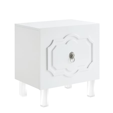 Homeroots 24" Clear And White Wood End Table With Two Shelves 544105