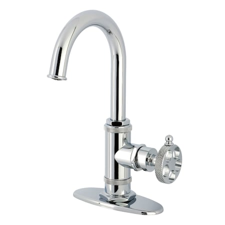 Kingston Brass Single-Handle Bar Faucet with Knurled Handle, Polished Chrome KSD8501RKX