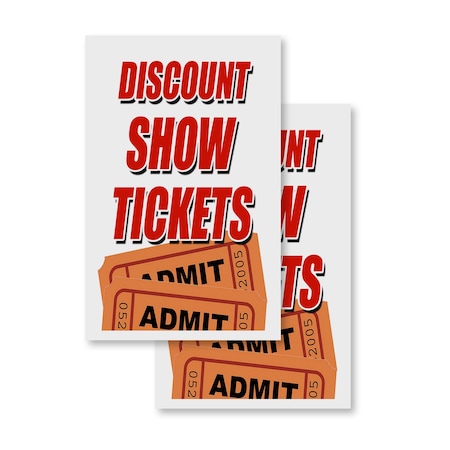 Signmission Discount Show Tickets, Vinyl Decals Only 24 Inch x 36 Inch, Vinyl Decal, 2PK DSB-2436-2PACK-Discount Show Tickets