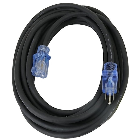 Powerzone Extension Cord, 12 AWG, Outdoor, 12/3, Black, Rubber, 25 ft OREC732825
