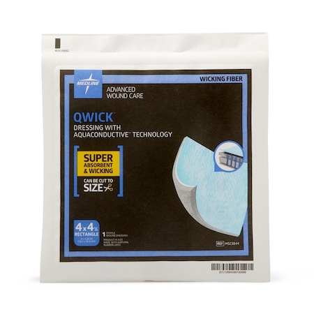 Medline Qwick Nonadhesive Dressing with Aquaconductive Technology, 4.25in x 4in MSC5844H