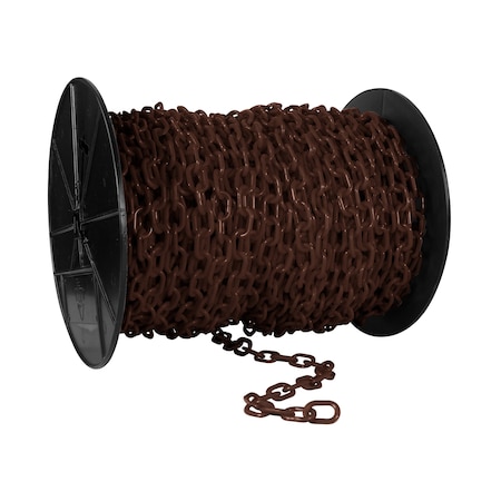 Mr. Chain 1" x 250' Brown Plastic Safety Chain - Reel 10110