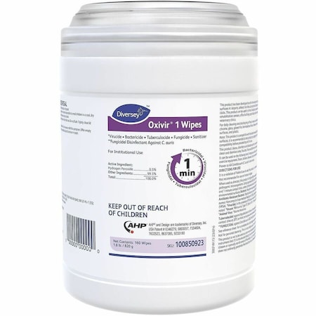 Johnson Diversey DVO 6 x 7 in. Oxivir 1 Wipes - 160 Canister - 12 per Case 100850923