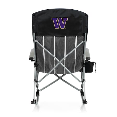 Picnic Time Family Of Brands NCAA Washington Huskies Outdoor Rocking Camp Chair - XL Heavy Duty Camping Chair 805-01-175-624-0