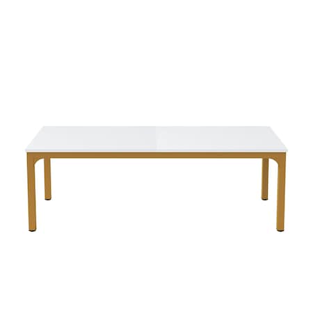 Homeroots 46" White and Gold Wood and Iron Dining Table 635741