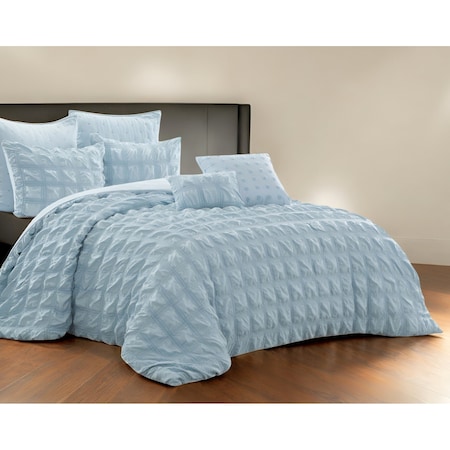 Homeroots Blue King Polyester 180 Thread Count Washable Duvet Cover Set 529025