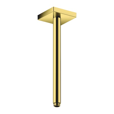 Axor ShowerSolutions Extension Pipe for Ceiling Mount Square, 12" in Polished Gold Optic 26438991