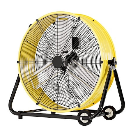 Edendirect 24 in. 3 Fan Speeds Floor Fan in Yellow with Adjustable Tilt ZRFQT-60A-YW