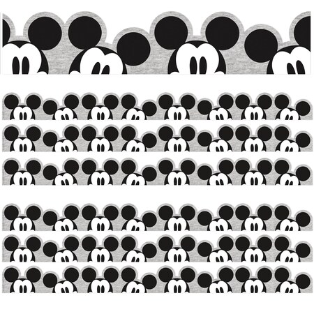 Eureka Mickey Mouse Throwback Peeking Mickeys Extra Wide Deco Trim, 37 Feet Per Pack, 3PK 846321