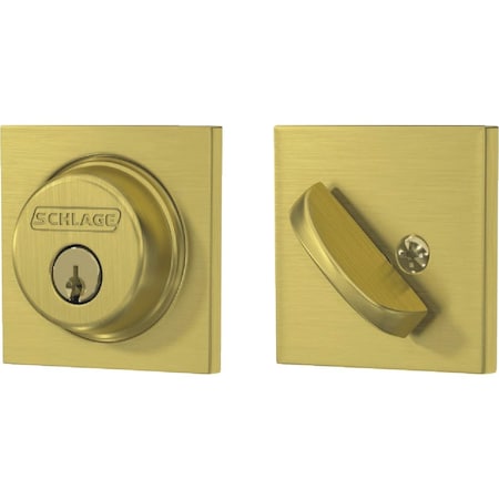 Schlage Collins Satin Brass Single Cylinder Deadbolt B60 608 COL