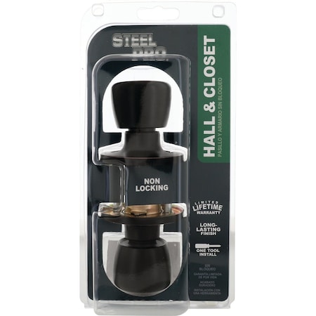Steel Pro Oil Rubbed Bronze Hall & Closet Door Knob TRX730B