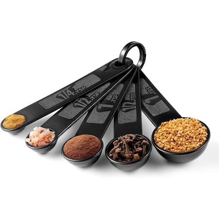 Bakken-Swiss Precision Measuring Spoon Set, 5-Piece Stainless Steel, Nesting, Dishwasher Safe, Kitchen Tool BKCWTSP5