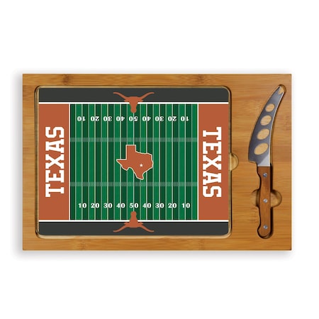 Picnic Time Family Of Brands NCAA Texas Longhorns Icon Glass Top Cutting Board & Knife Set 910-00-505-194-1