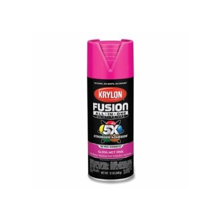 Krylon Industrial Fusion All-in-One, Paints + Primers, 12 oz, Aerosol Can, Gloss Hot Pink, 6PK 425-K02708007