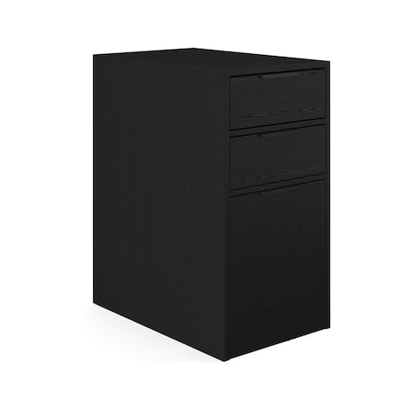 Martha Stewart Kayden Home Office Modular 3 Drawer File Cabinet in Black w/Oil Rubbed Bronze Hardware NAN-FY-23042-FC-BK-BK-MS