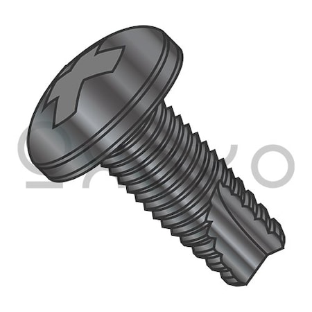 Oxoxo 10-32X1/2 Phillips Pan Thread Cutting Screw Type 23 Fully Threaded Black Oxide, 7000PK 425633