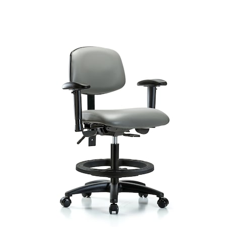 Blue Ridge Ergonomics Vinyl Chair, Vinyl, Adjustable Arms BR-VMBCH-RG-T0-A1-BF-RC-8840