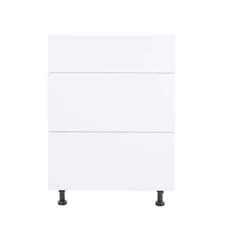 Cambridge Radiance 24in.Wx 24in.Dx34.5in.H Ready to Assemble Slab Drawer Base Kitchen Cabinet in White Gloss SA-DB24-WG-KIT