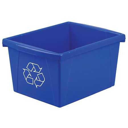 Storex 4 Gallon Recycling Bin, Blue 61505U06C