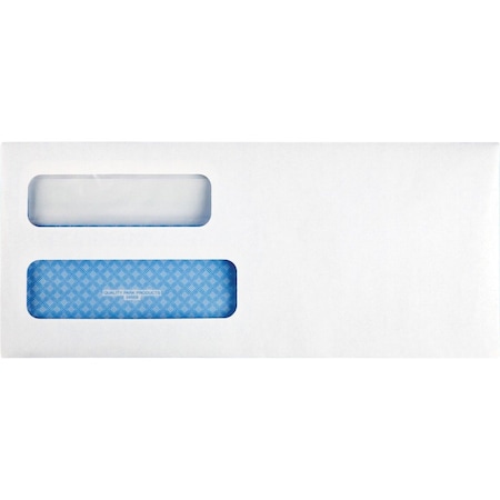 Quality Park Dbl Window Envelope, White, Paper, PK500 QUA24559