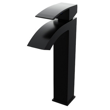 Novatto STEGER Modern Single Lever Vessel Faucet in Matte Black, Watersaver GF-123MBWS