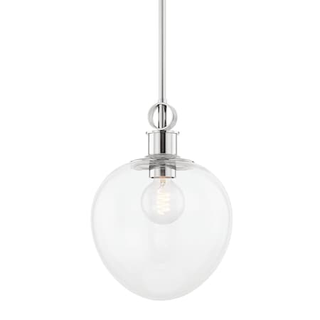 Mitzi Anna 1 Light Pendant 14 In. Polished Nickel H736701S-PN