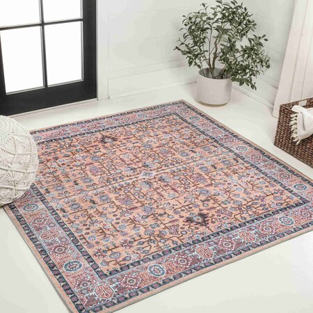 Jonathan Y Kemer All-Over Persian Non-Slip Machine-Washable Multi 5 ft Square Area Rug WSH104A-5SQ