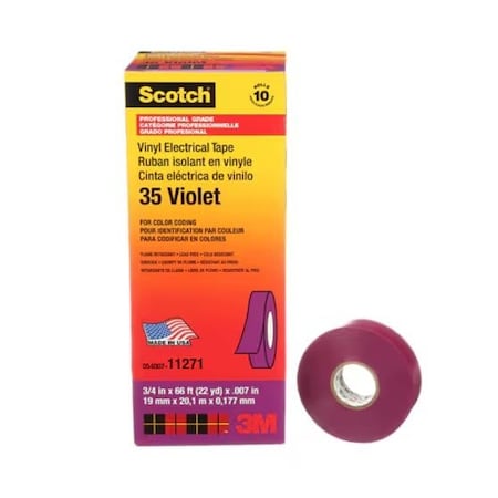 3M 3/4 In X 66 Ft, Violet, 10 Rol, 10PK 35-3/4X66FT-VL