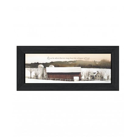 Homeroots Let Us Be Silent Spiritual Black Framed Print Wall Art 407392