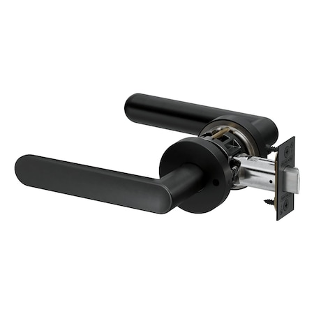 Schlage Grade 2 Bath/Bedroom Privacy Tubular Lock, Non-Keyed, Selena Lever, A Rose, Matte Black Finish PT40 SELA 622