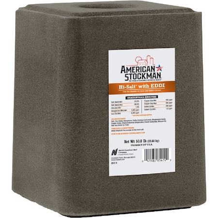 American Stockman 50 Lb. Hi-Salt With EDDI Mineral Block 85414