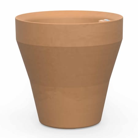 Crescent Garden TruDrop Rim Modern Self Watering Planter, 18"W, Terracotta-Color A604534