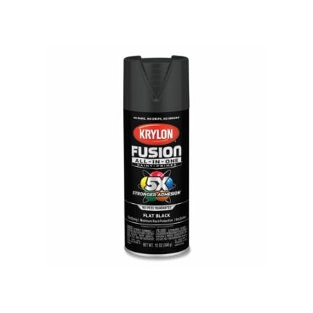 Krylon Industrial Fusion All-in-One, Paints + Primers, 12 oz, Aerosol Can, Flat Black, 6PK 425-K02728007