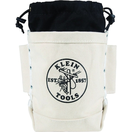 Klein Tools Bucket Bag, Natural, No. 4 Canvas, 2 Pockets 5416TC