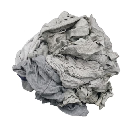 Absorbents Midwest Gray Cotton Recycled T-Shirt Rags, 25lb. 20-202G-B