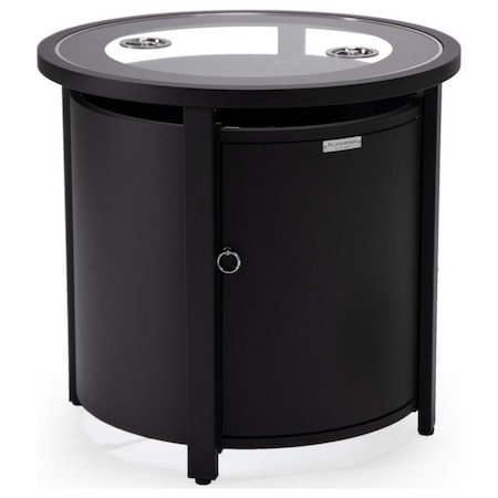 Leisuremod Walbrooke Black Patio Round Tank Holder, Black WH24BL