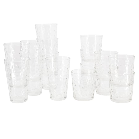 Gibson Home Hemby 16 Piece Bubble Glass Drinkware Set 82883.16RM