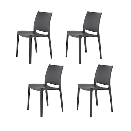 Lagoon Sensilla Resin Stackable Dining Chairs, 4PK 7052G7-SSLGA