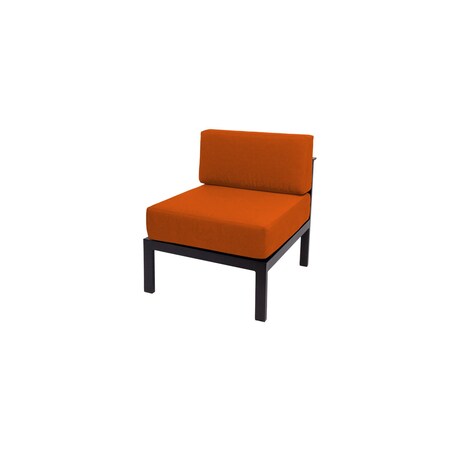 Bfm Seating Belmar Armless Middle Sofa Section with Sunbrella cushions, Sand Black Frame PH6101BL-M-14086