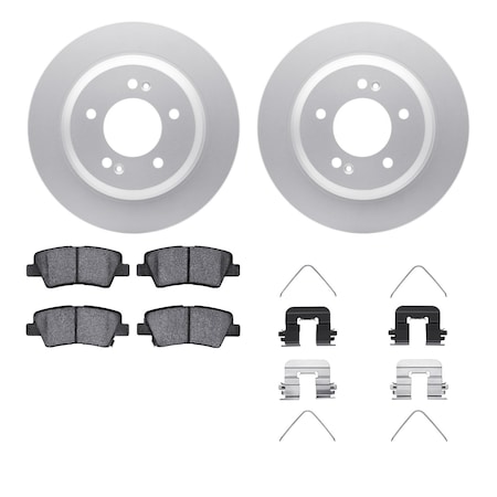 Dynamic Friction Co DFC GEOSPEC Coated Rotors with 5000 Brake Pads - Ceramic and Hardware 4512-21052