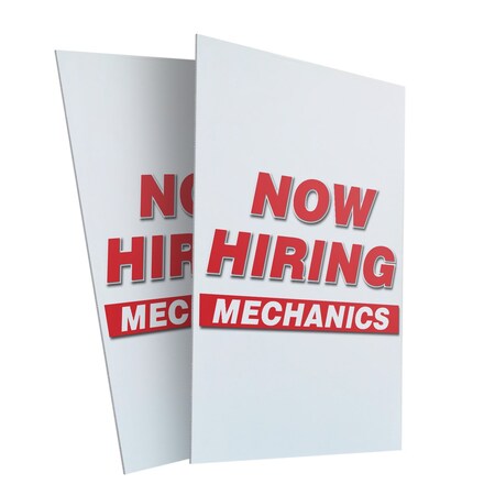 Signmission Mechanics, Plastic Signs Only 24 Inch x 36 Inch, Corrugated Plastic, 2PK CSB-2436-2PACK-MECHANICS