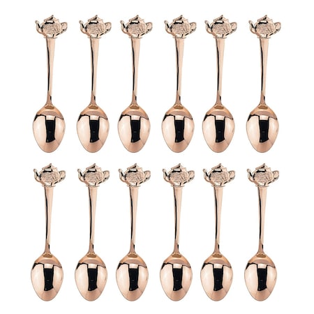 Hic Kitchen Fino Spoon Demi Teapot Gold Plate 12Pc 666G/12