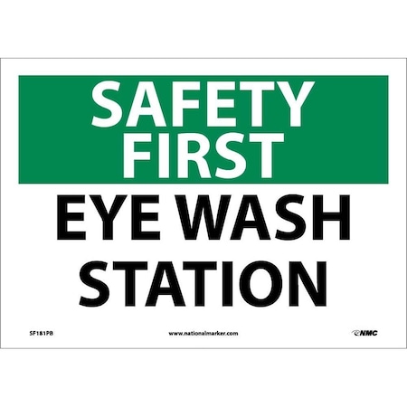 Nmc Safety First Eye Wash Station Sign, SF181PB SF181PB