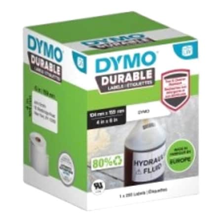 Dymo Pre-Cut Label Stock Roll, 4 3/32" W, White 2112287